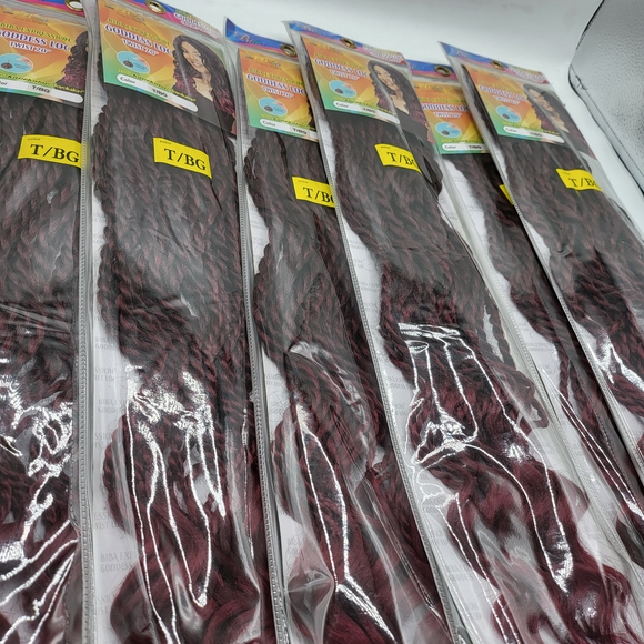 Goddess Loc Twist 20" 5pks - Coloits 1 1b/30 1b/burgandy - Picture 8 of 16